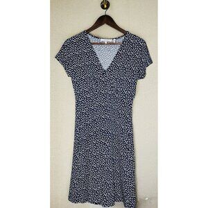Lark & Ro dress Sz 4 Fit And Flare Blue/white Vine pattern Short Sleeve ($58)